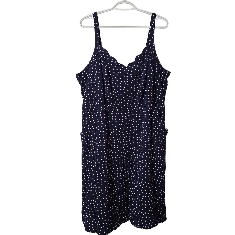 NWT 41 Hawthorn Navy Blue & White Polka Dot Dress 2X - Picture 4 of 9